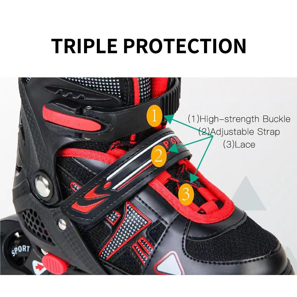 Adjustable Illuminating Inline Skates with Light Up Wheels for Kids and Youth Girls Boys Inline Skates