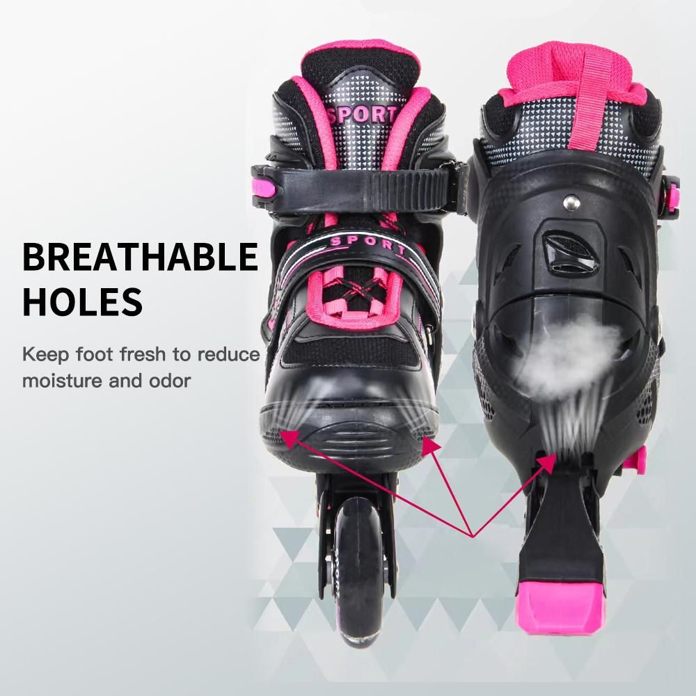 Adjustable Illuminating Inline Skates with Light Up Wheels for Kids and Youth Girls Boys Inline Skates