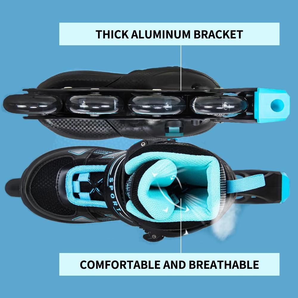 Adjustable Illuminating Inline Skates with Light Up Wheels for Kids and Youth Girls Boys Inline Skates
