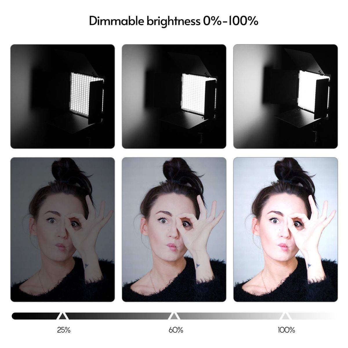 Andoer LED-600 LED Video Light Professional Photography Light Panel 600PCS Bright Light Beads Adjustable Bi-Color Temperature 3200-5600K Dimmable Brightness with Barndoor 1/4 Inch Screw Hole  Cold Shoe Ball Head for Outdoor P