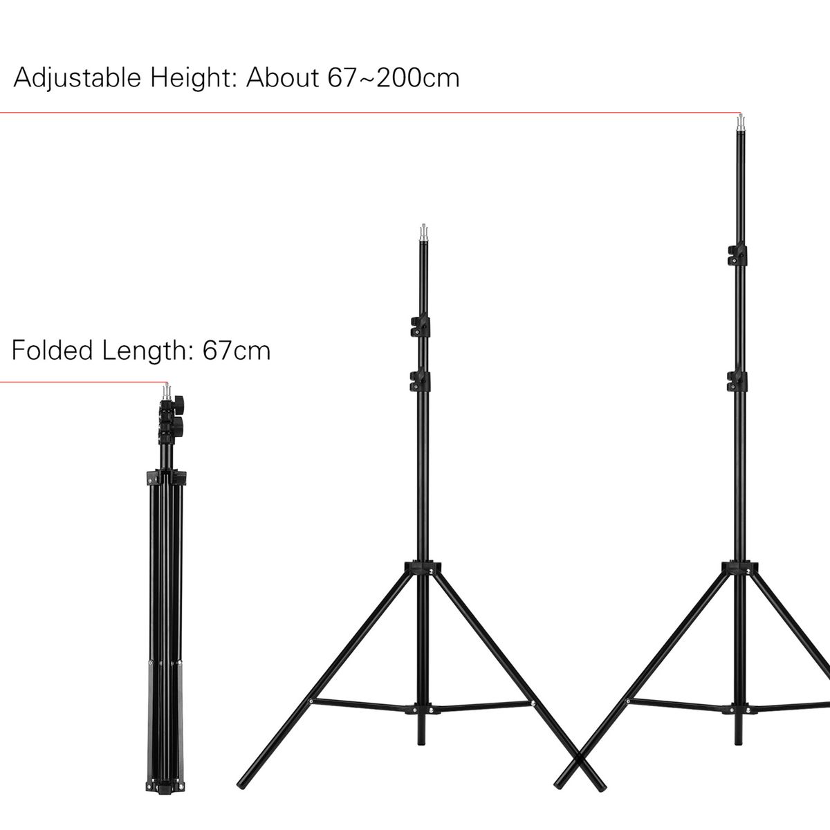 Adjustable Metal Tripod Light Stand Bracket Max. Height