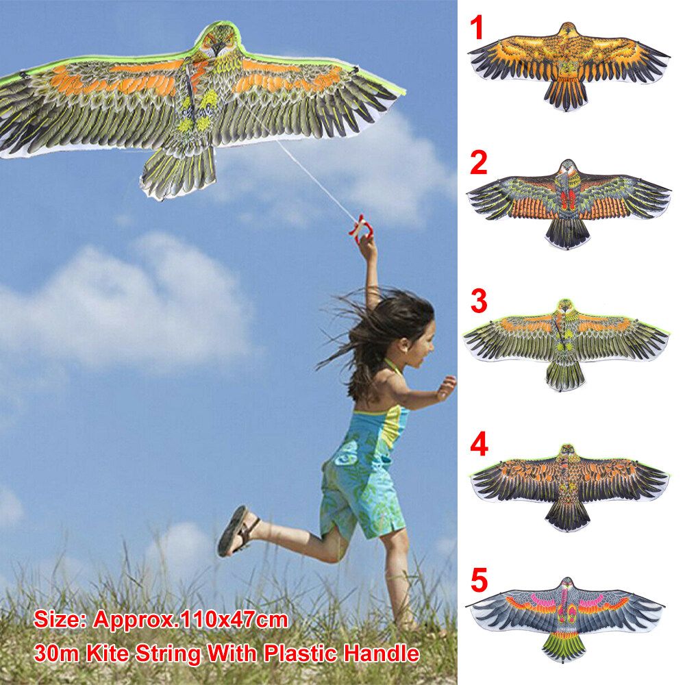 1.1m Rear Brace Kite Eagle Kite Child Kite 30m Kite String With Plastic Handle 5 Types Type 1