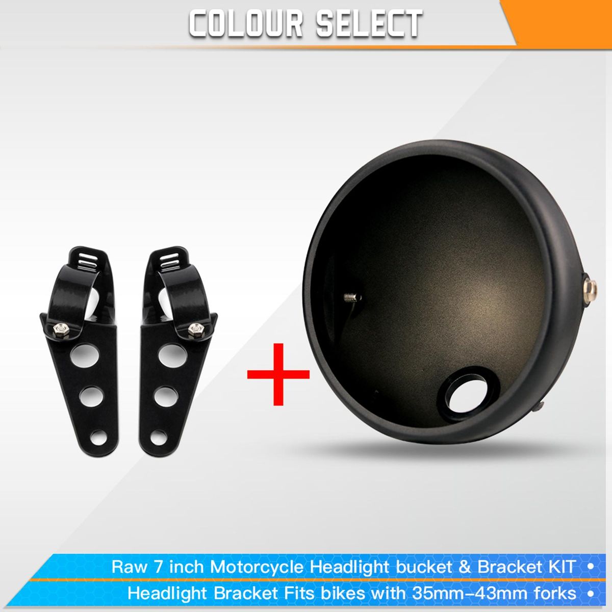 7 Inch Headlight Housing Bracket+Headlight Cover Universal Headlamp Shell 35mm to 43mm Front Shock Absorber Easy Install