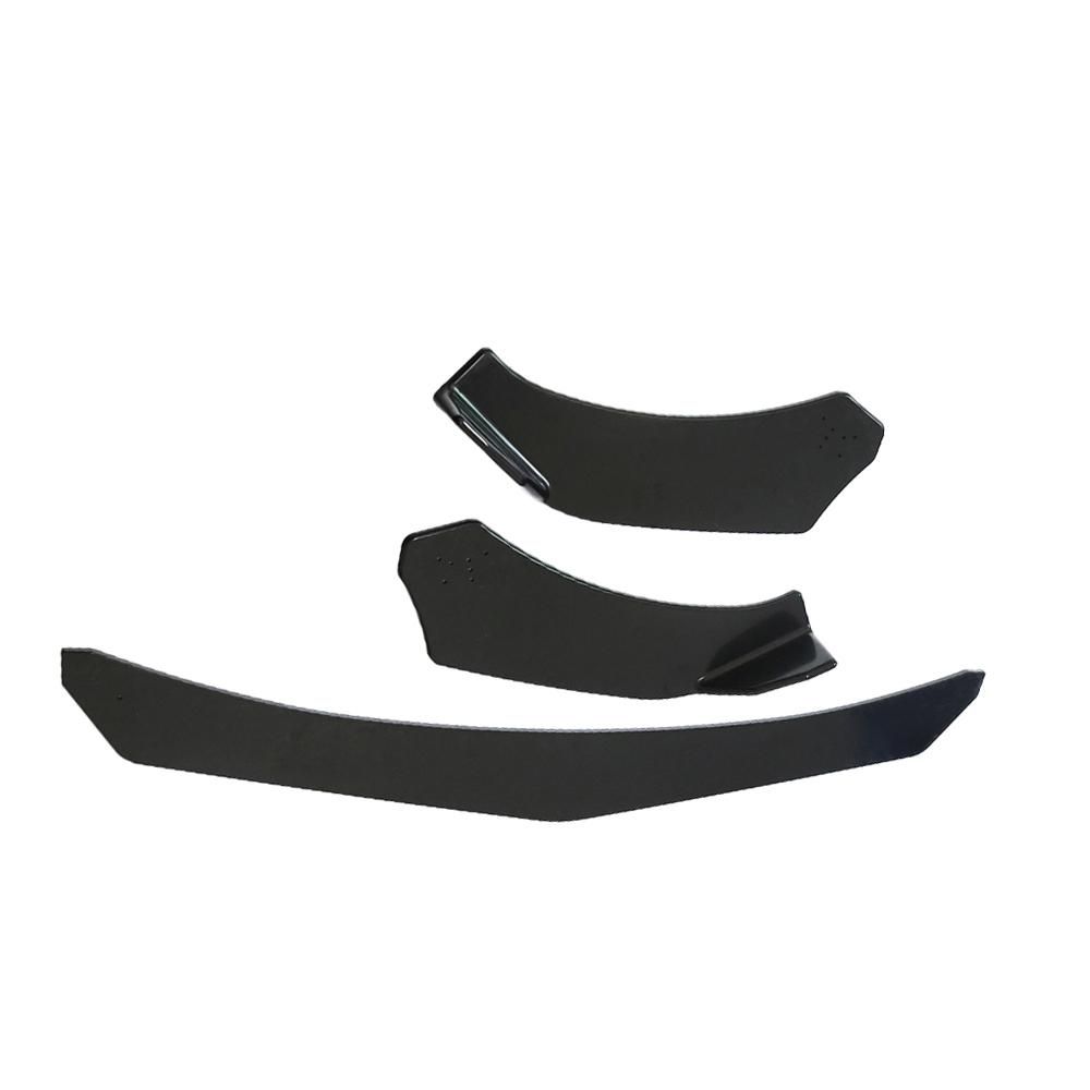 Black  Universal 3Pieces Car Front Lip Chin Bumper Body Kits For Honda For Civic