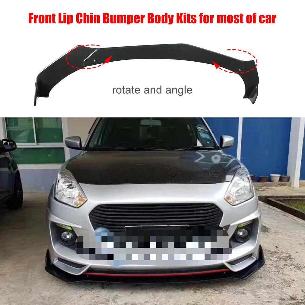 Black  Universal 3Pieces Car Front Lip Chin Bumper Body Kits For Honda For Civic