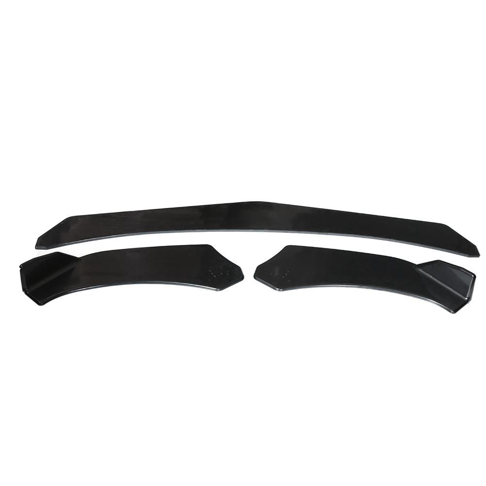 Black  Universal 3Pieces Car Front Lip Chin Bumper Body Kits For Honda For Civic