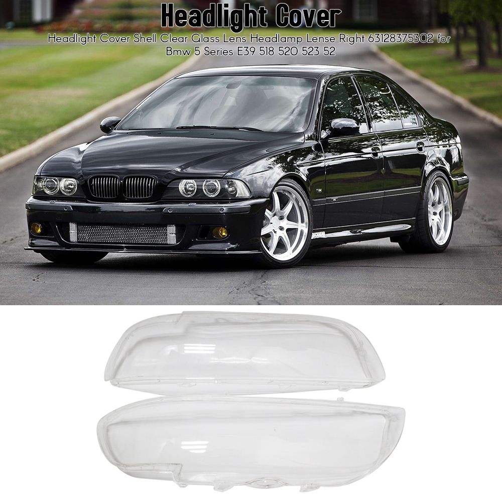 One Pair Headlight Cover Shell Clear Glass Lens Headlamp