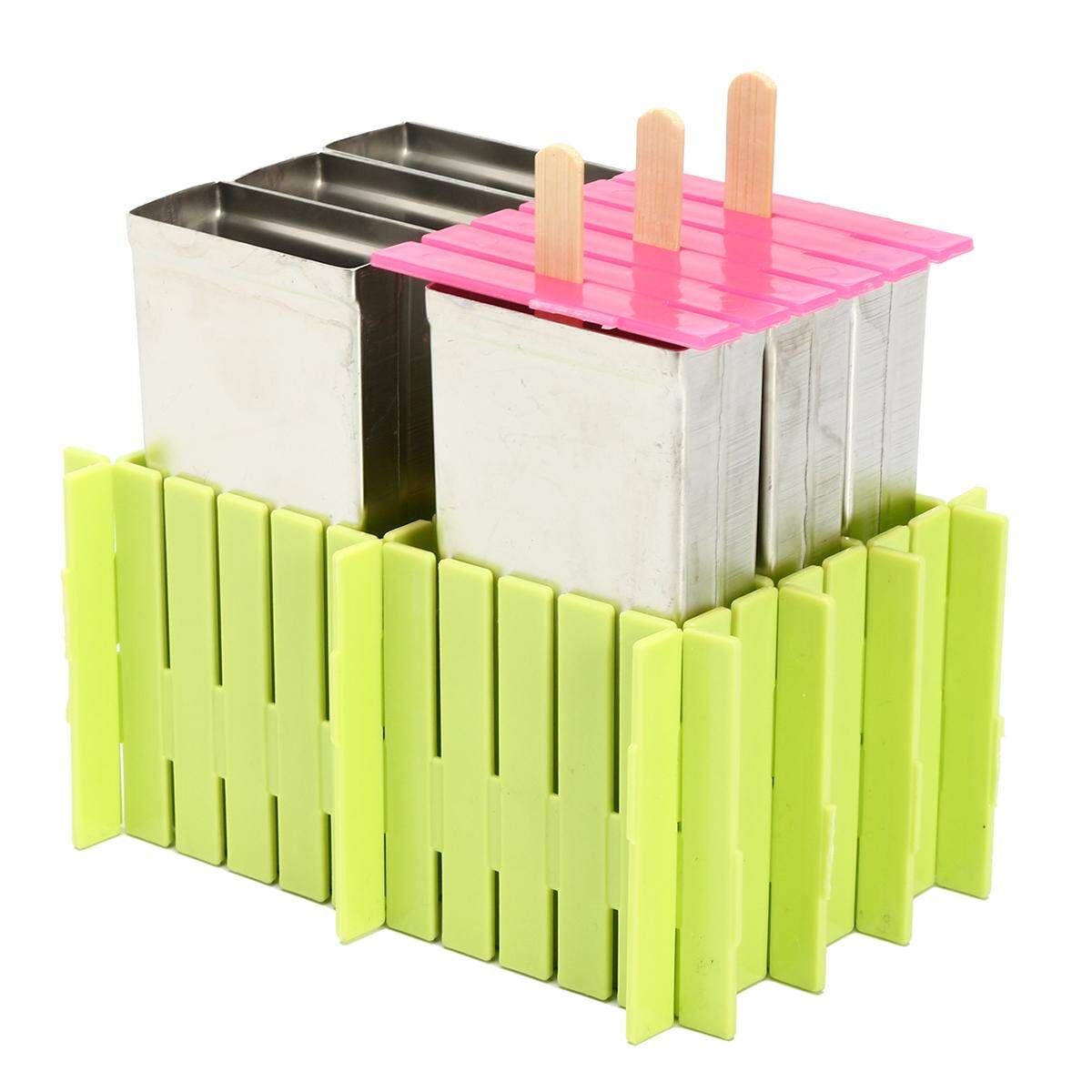 6 Mould Stainless Steel Mold Ice Lolly Popsicle Ice Holder Commercial 6 Flat Panel   Plastic Frame