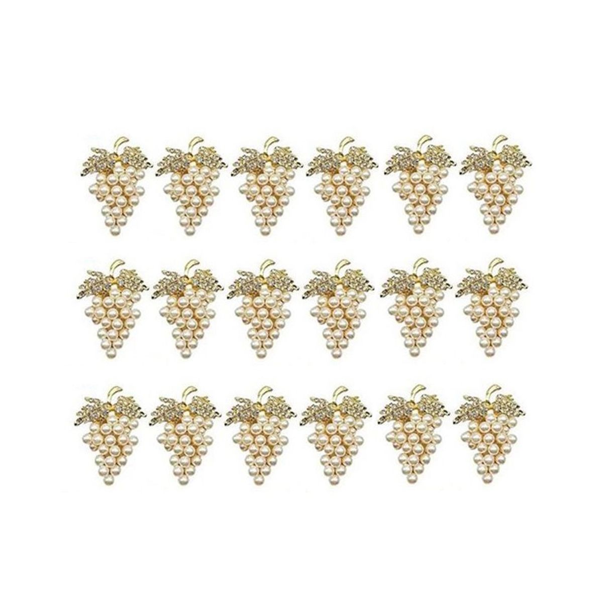 18Pcs Pea Napkin Rings Gold Grape Shape Napkin Buckle