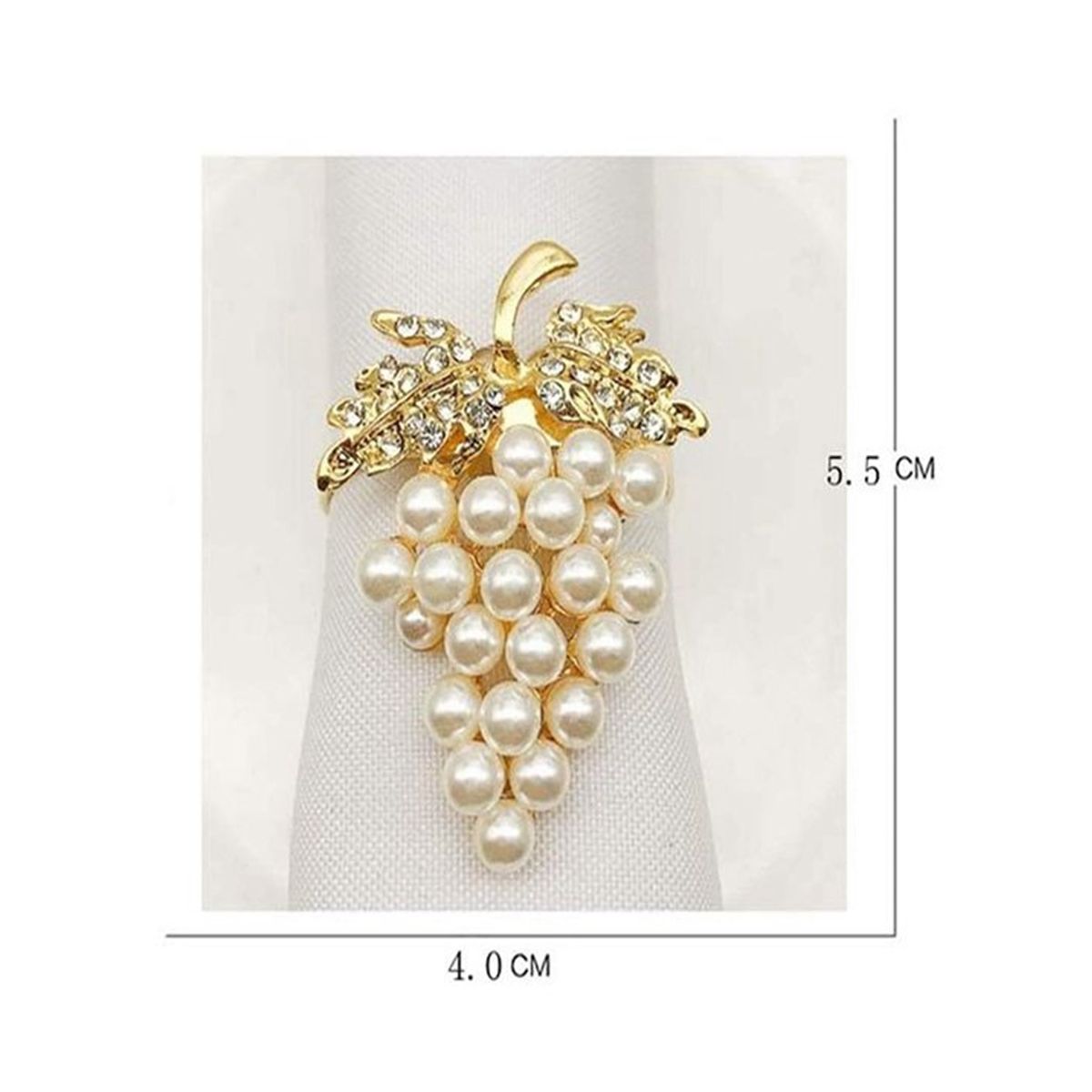 18Pcs Pea Napkin Rings Gold Grape Shape Napkin Buckle