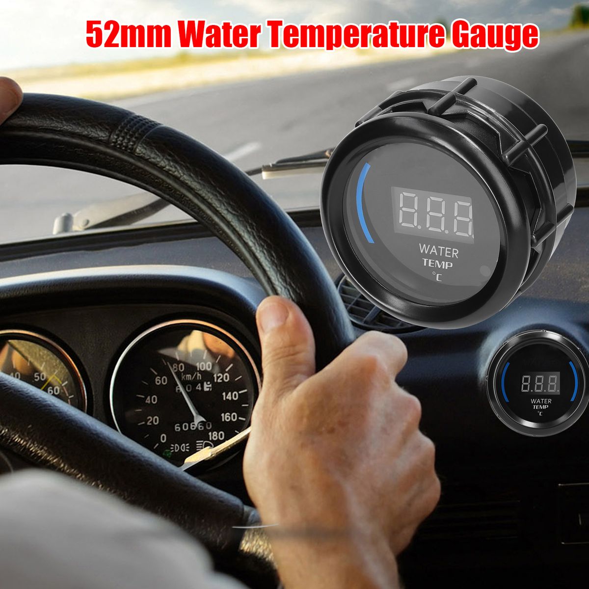 52mm Water Temperature Gauge Car Digital Meter LED Display