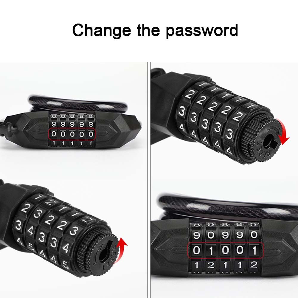 Bicycle Five Digit Code Transparent Lock Riding Equipment