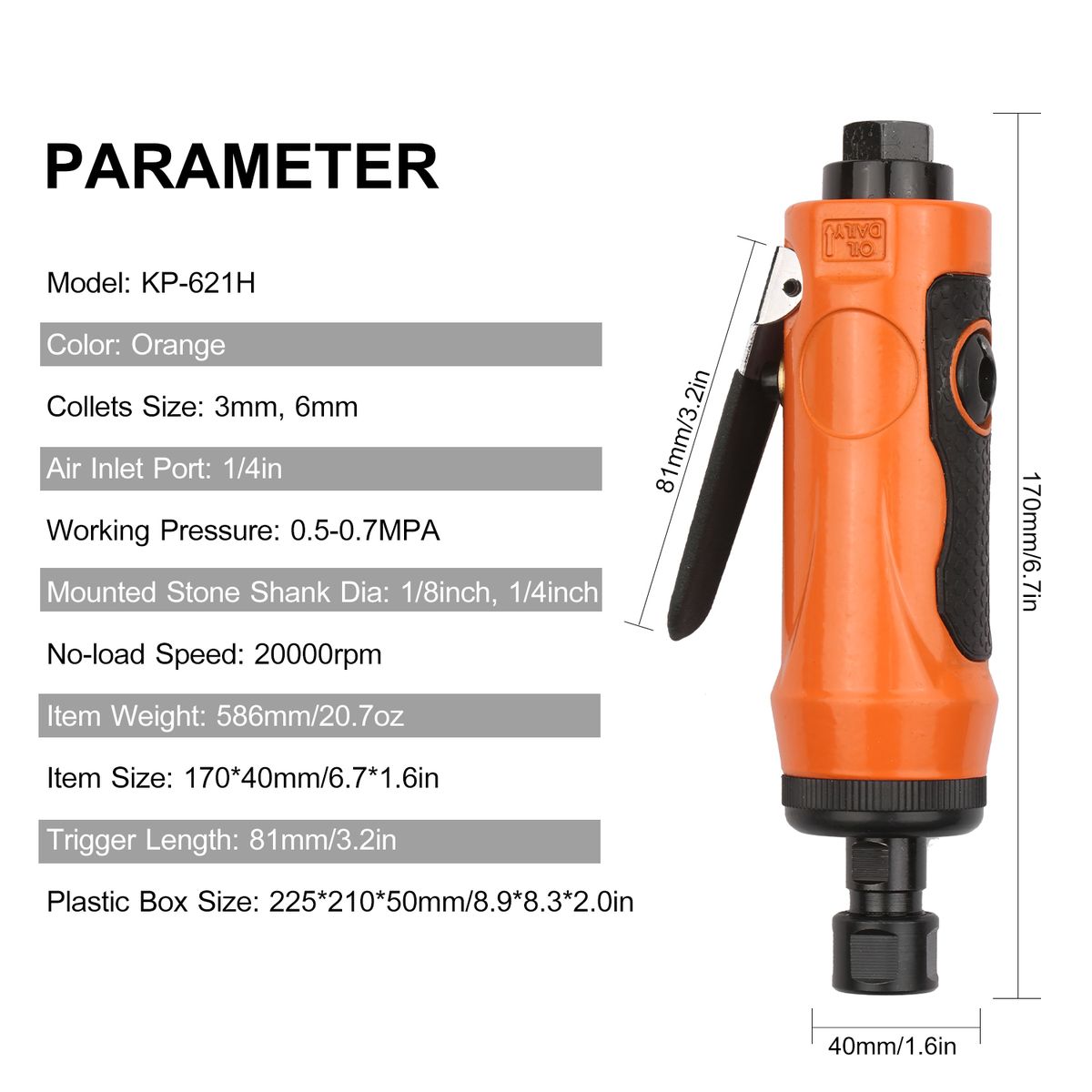 Mini Air Straight Die Grinder Set 20000RPM Pneumatic Air