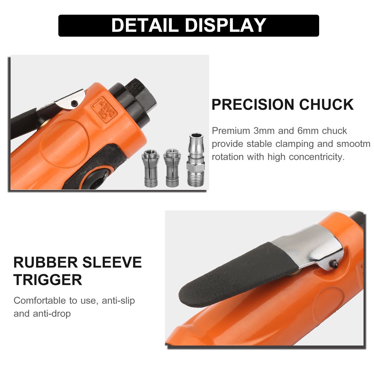 Mini Air Straight Die Grinder Set 20000RPM Pneumatic Air