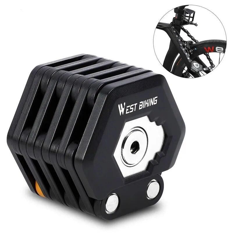 Foldable Bike Lock MTB Road Bicycle Hamburg Lock High Security Anti-Theft Scooter Electric Folding E-Bike Chain Lock Accessories