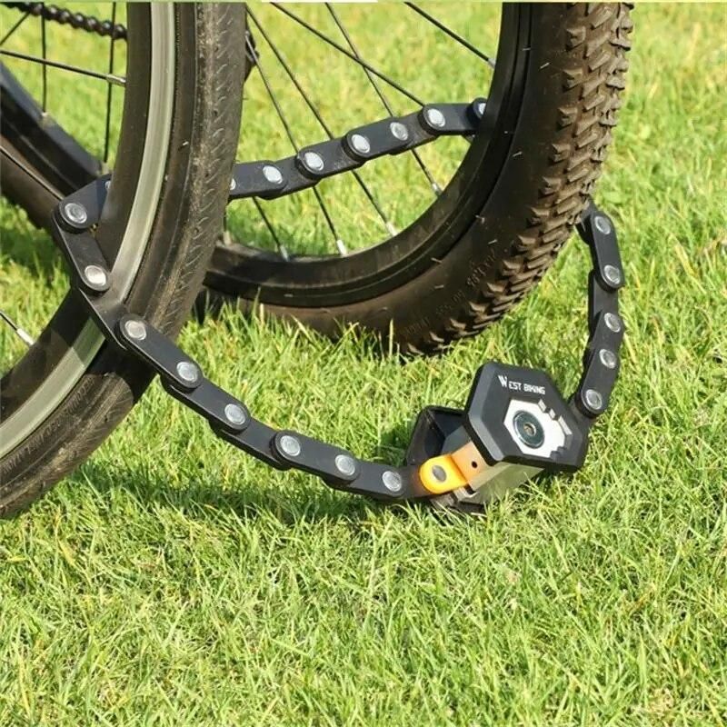 Foldable Bike Lock MTB Road Bicycle Hamburg Lock High Security Anti-Theft Scooter Electric Folding E-Bike Chain Lock Accessories