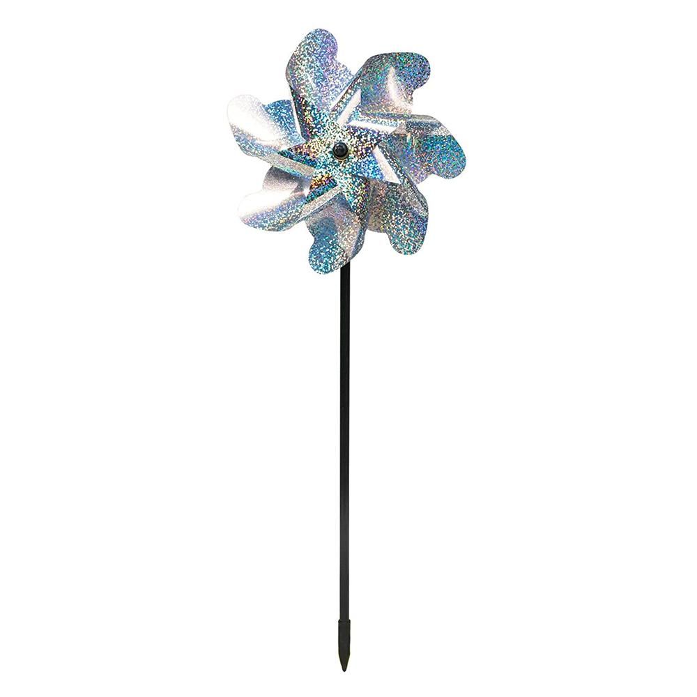 8Pcs Bird Repellent Pinwheels Sparkly Holographic Pin Wheel Spinners Scare Birds and Pests