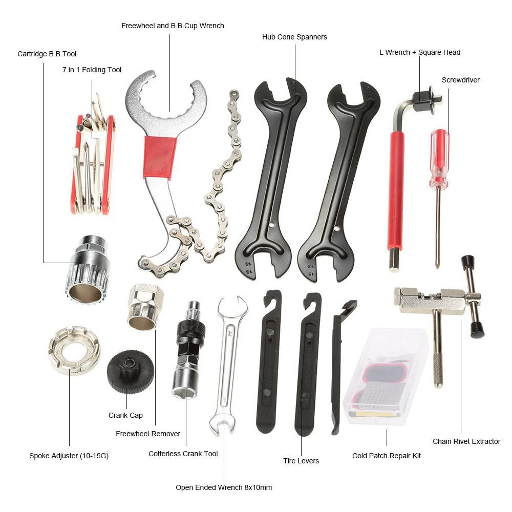 Lixada Professional Universal Home Outdoor Multi-function Purpose Bike Bicycle Repair Tool Kit Set