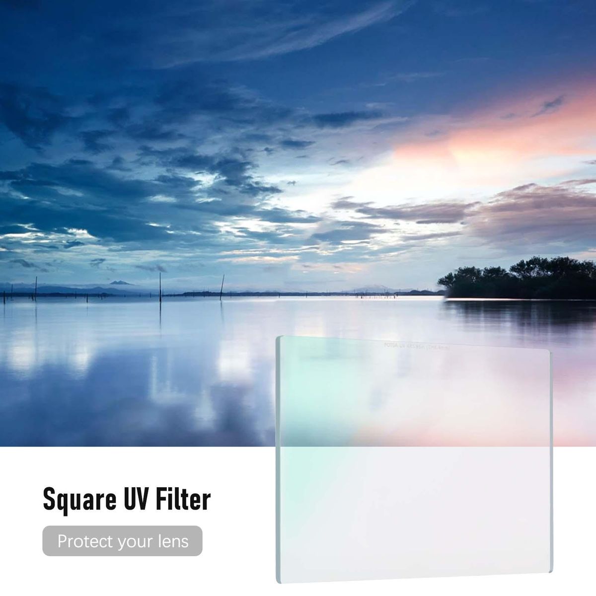 FOTGA 4mm Square UV Filter 4 x 5.65in Protective Filter Slim HD Optical Glass Ultra Slim Multi Layer Coating