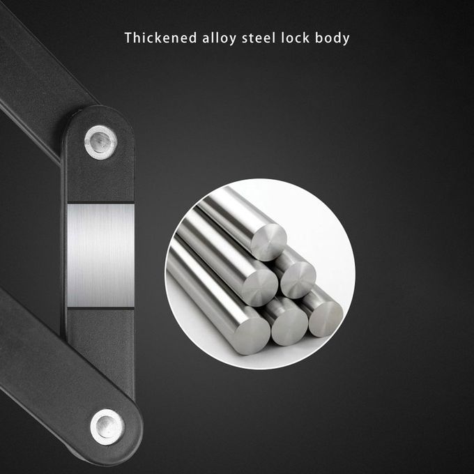Bicycle Lock Alloy Steel Folding Lock MTB Road Bike Lock Anti-theft Lock Black