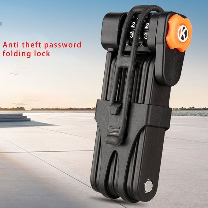 Bicycle Lock Alloy Steel Folding Lock MTB Road Bike Lock Anti-theft Lock Black