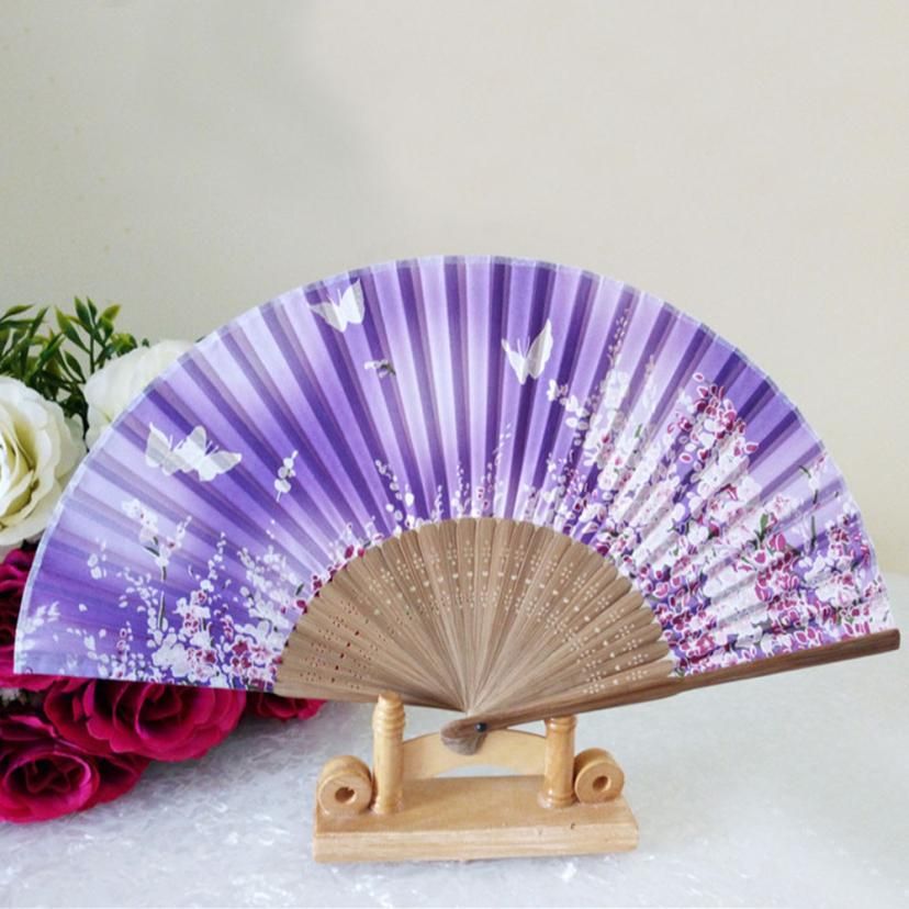 Flower Pattern Bamboo Psw0705 Dance Silk Party Hand Lace Wedding 2018 Vintage Folding Fan Folding Held