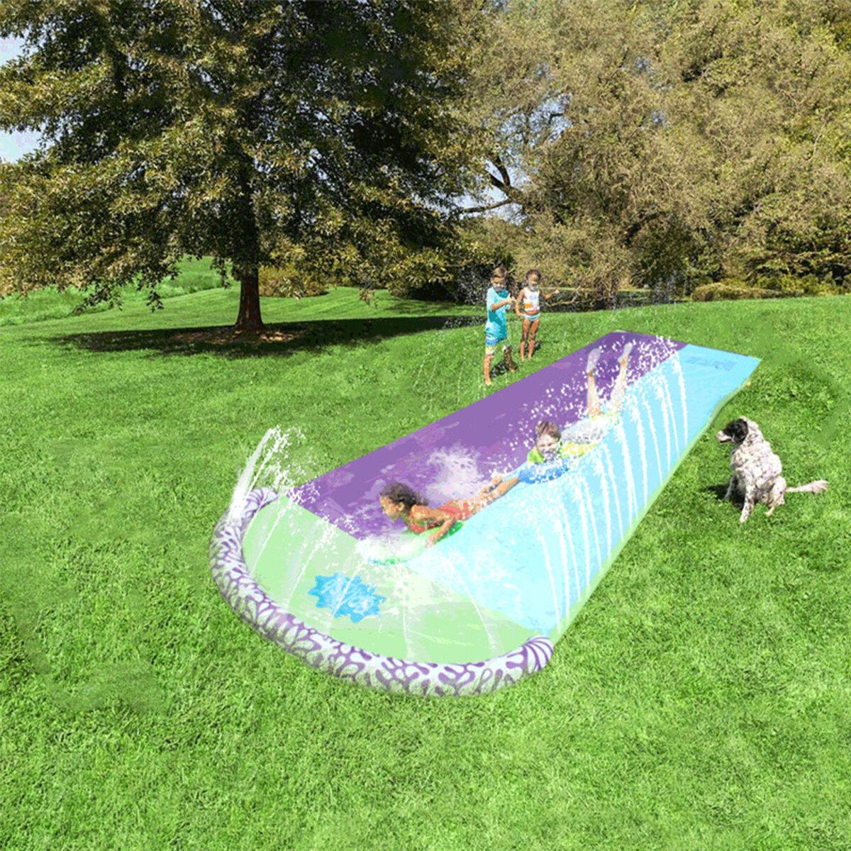 Summer Slip Water Slide Pool 4.8m Water Inflatable Outdoor Children Kids Fun Toy