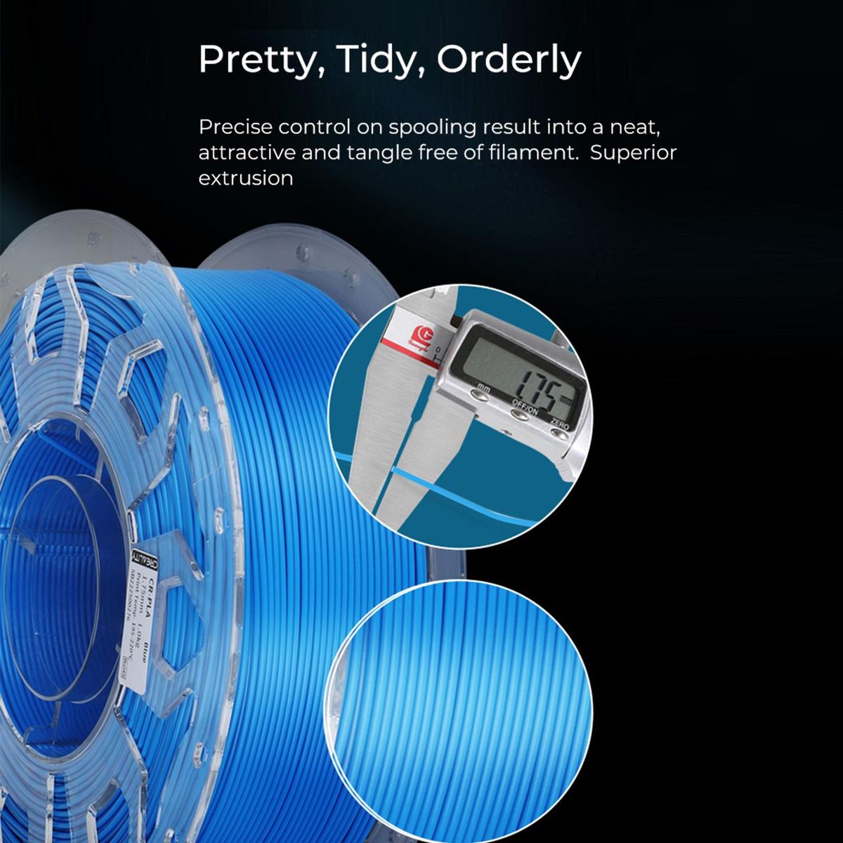 Creality Ender-PLA Filament for Ender Series CR Series All FDM Creality 3D Printer Smooth Flow High Toughness No Warp 1.75mm 1kg/2.2lbs Filament Dimensional Accuracy +/-0.03mm
