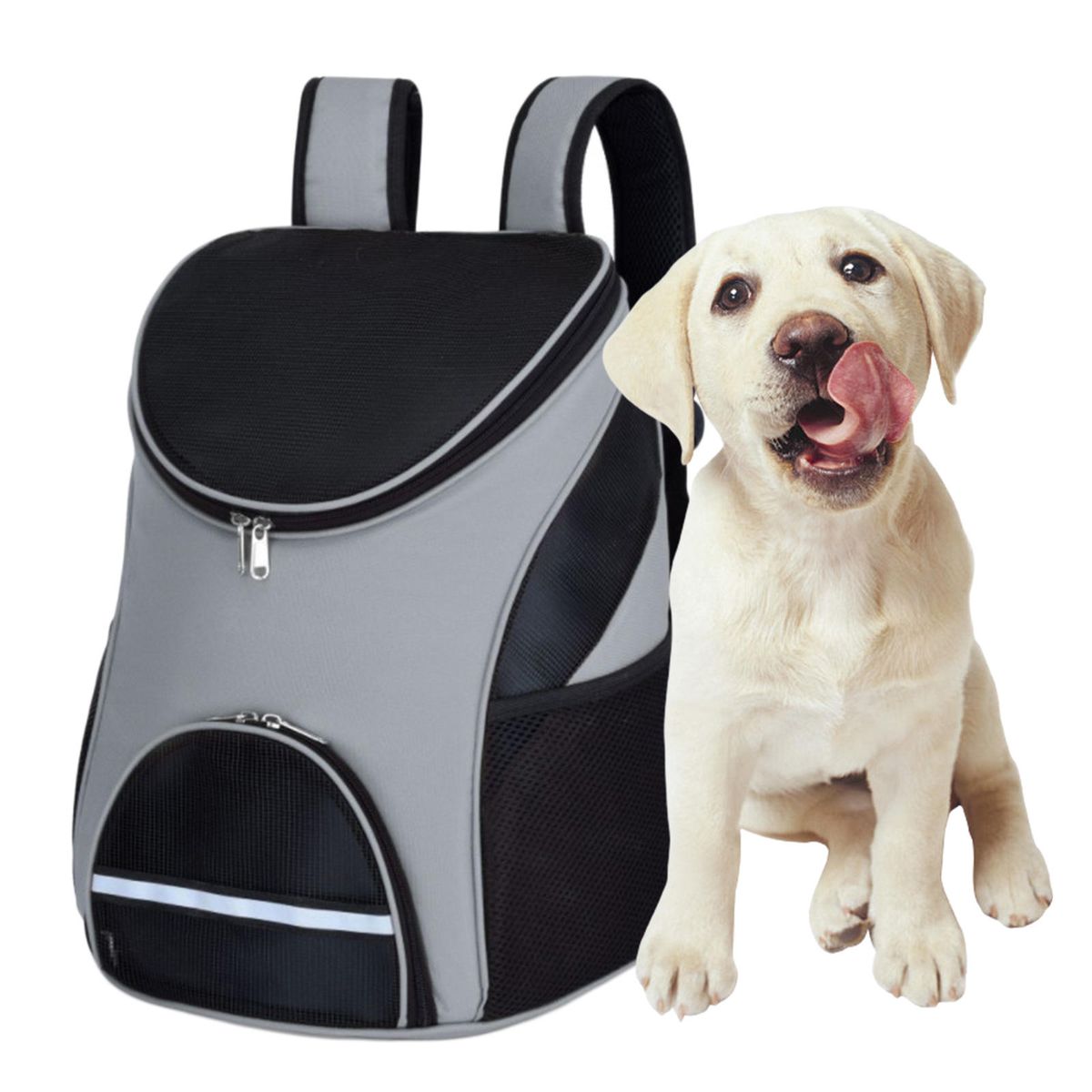 Foldable Mesh Pet Carrier Backpack Bag Breathable Dog Cat Small Gray