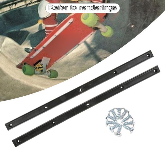 2x Skateboard Longboard Rails Guard Tail Guard Protection Rubber Black