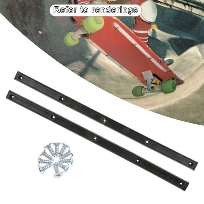 2x Skateboard Longboard Rails Guard Tail Guard Protection Rubber Black
