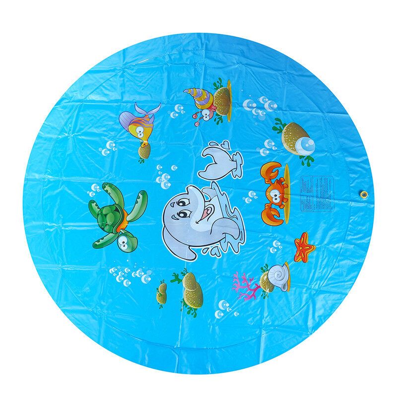170cm Splash Sprinkler Water Play Mat Pad Inflatable Swimming Pool Spray Round Outdoor Garden For Kid Adult Family,Boys Backyard Summer Family Games