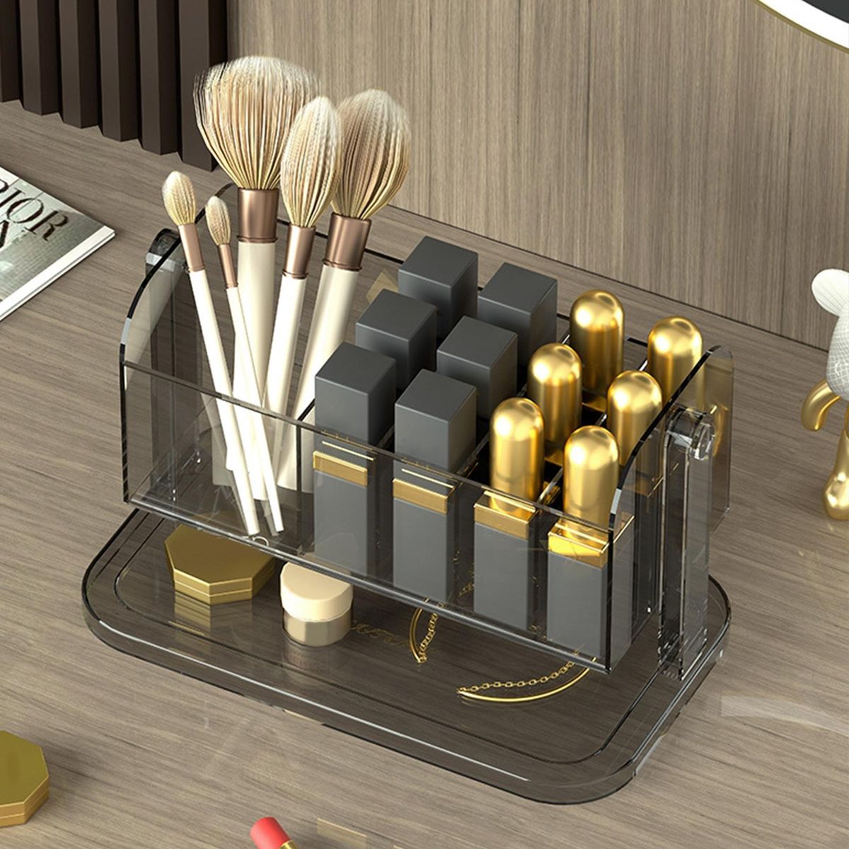 Cosmetic Storage Box Clear Cosmetic Storage Organizer Clear Black