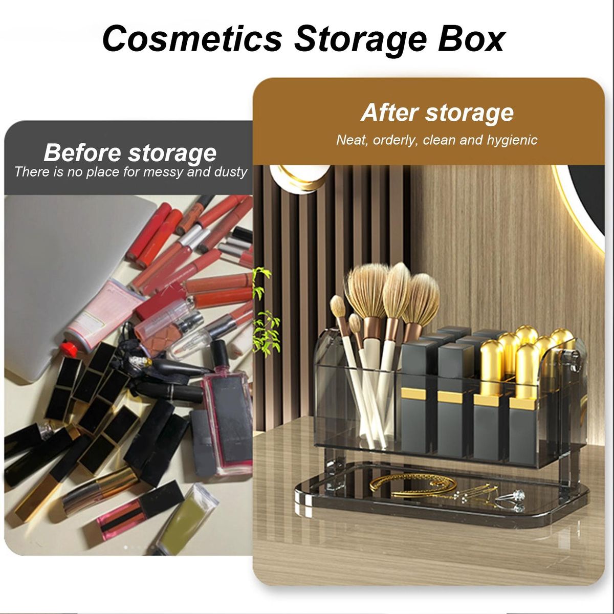 Cosmetic Storage Box Clear Cosmetic Storage Organizer Clear Black