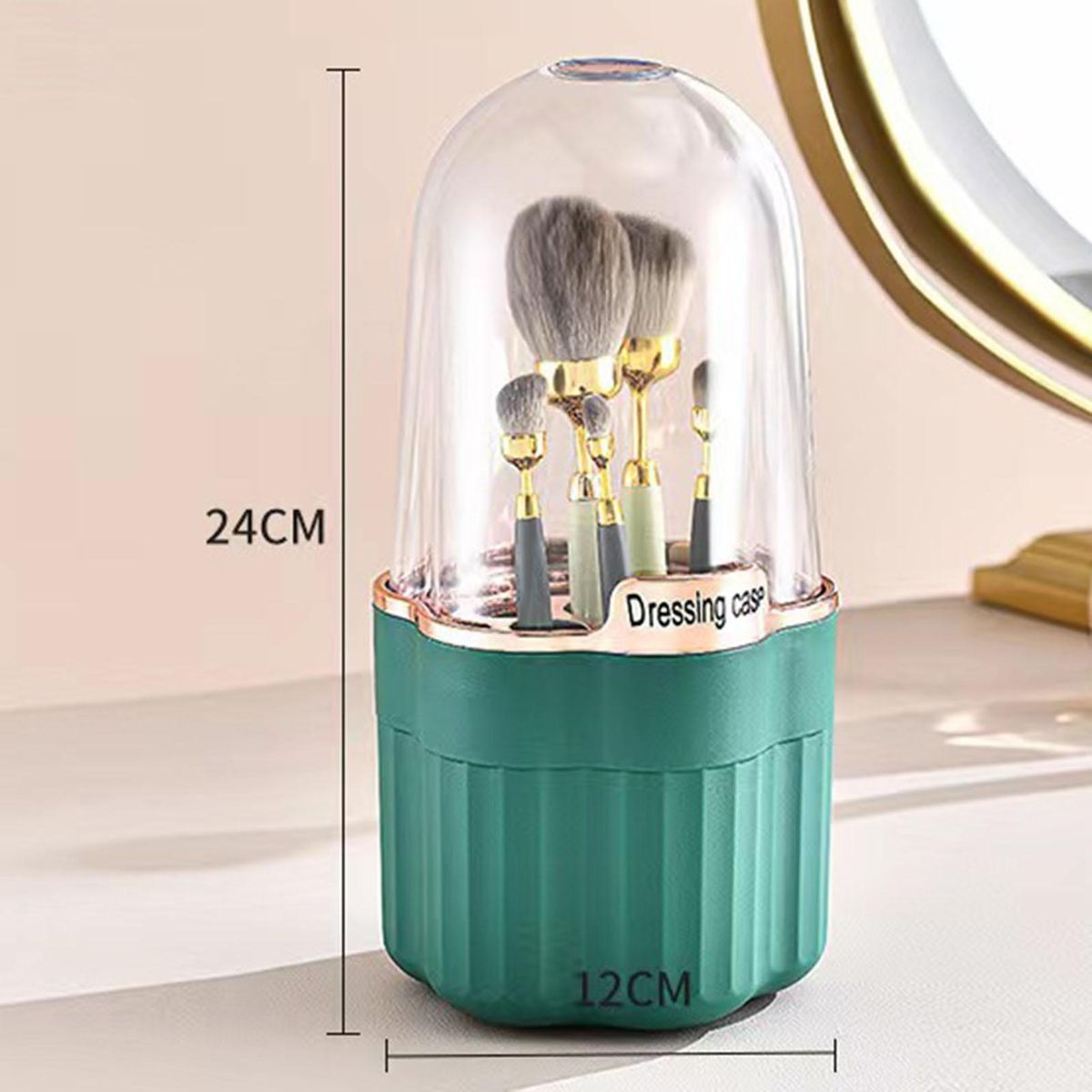 Eye Shadow Rack Rotation Cosmetic Brush Case Blue