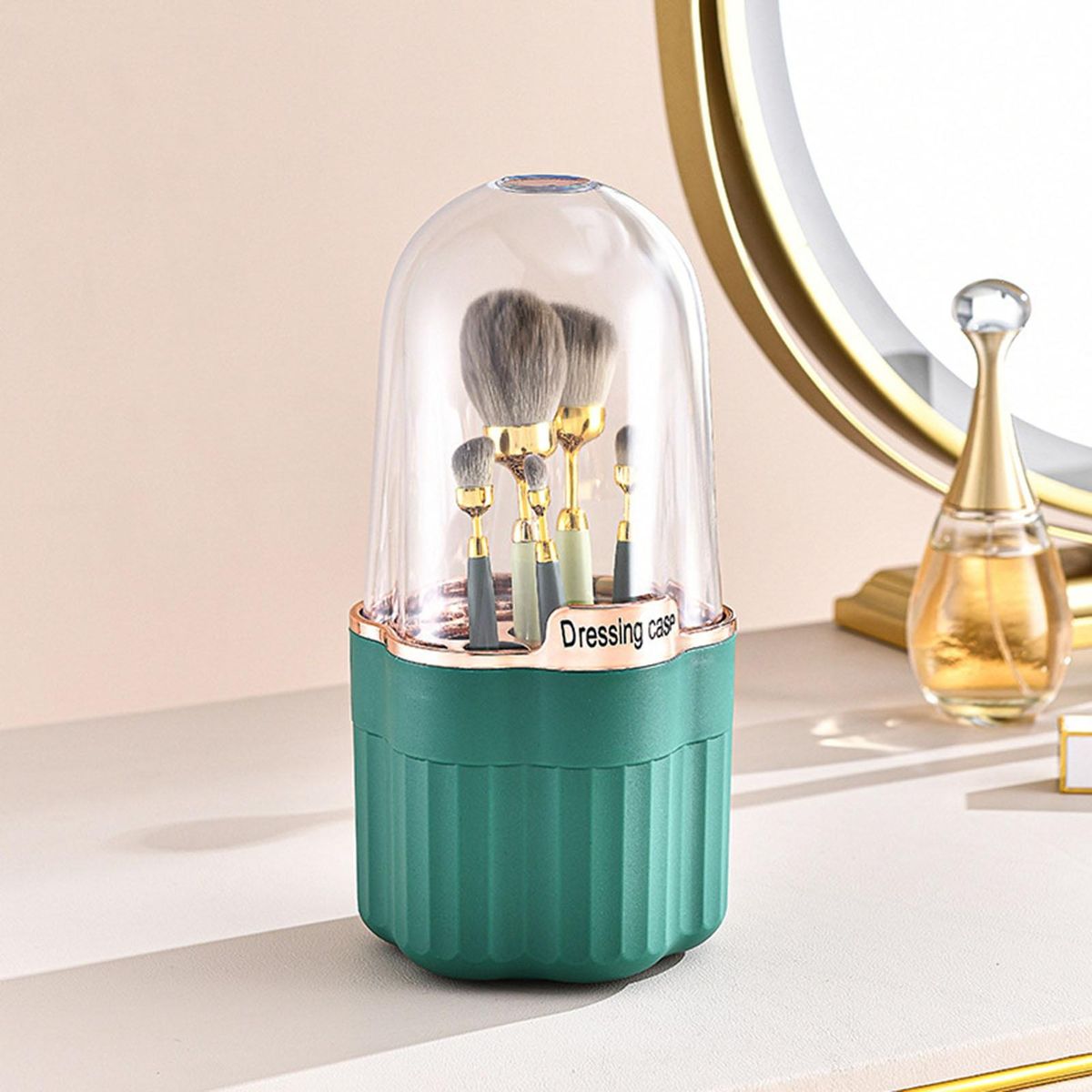 Eye Shadow Rack Rotation Cosmetic Brush Case Blue