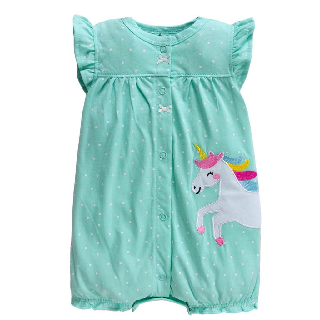 Baby Girl Turquoise Blue Romper