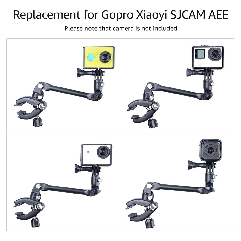 10-inch Articulating Arm Camera Mount with 3.3cm/1.3in Clamp Capacity 360°Adjustable Magic Arm Replacement for Gopro Xiaoyi Sjcam AEE