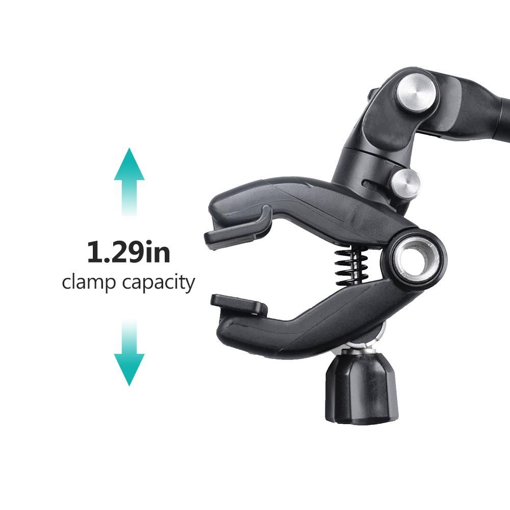 10-inch Articulating Arm Camera Mount with 3.3cm/1.3in Clamp Capacity 360°Adjustable Magic Arm Replacement for Gopro Xiaoyi Sjcam AEE