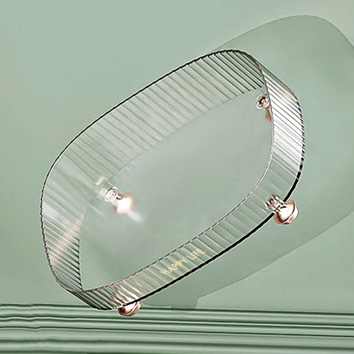 Modern Vanity Tray Light Luxury Vanity Tray Elegant Desktop for Makeup Transparent