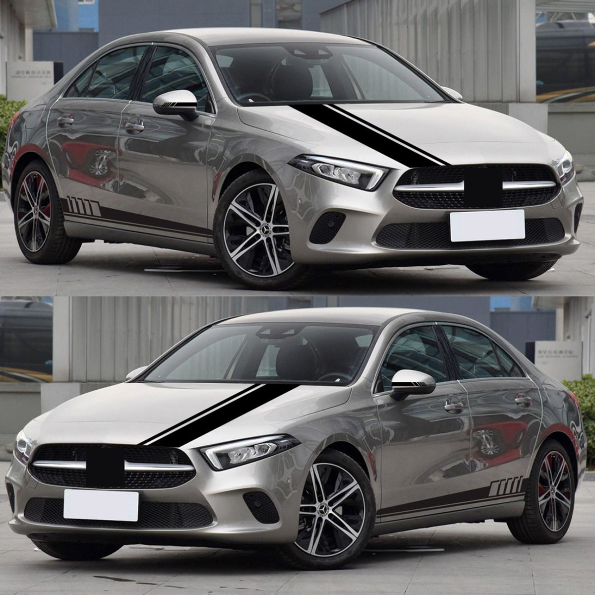 5Pcs Car Side Door Body Hood Rearview Mirror Decal Stripes
