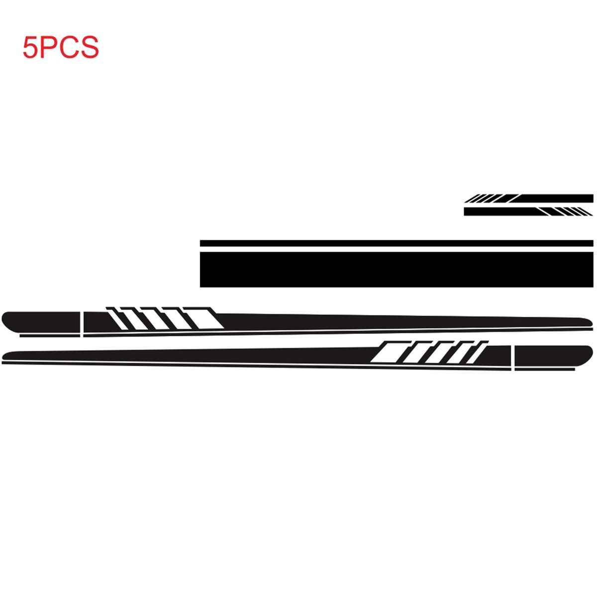5Pcs Car Side Door Body Hood Rearview Mirror Decal Stripes