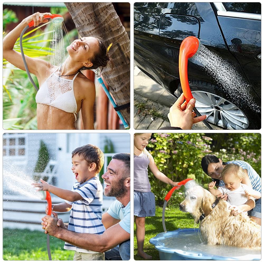 Portable Camping Shower with 20L Collapsible Water Bucket Outdoor Shower Pump Rechargeable Shower Head for Camping Hiking Traveling Backpacking