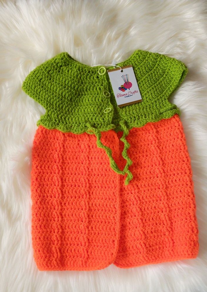 Short Sleeved Pumpkin Baby Sweater Vest