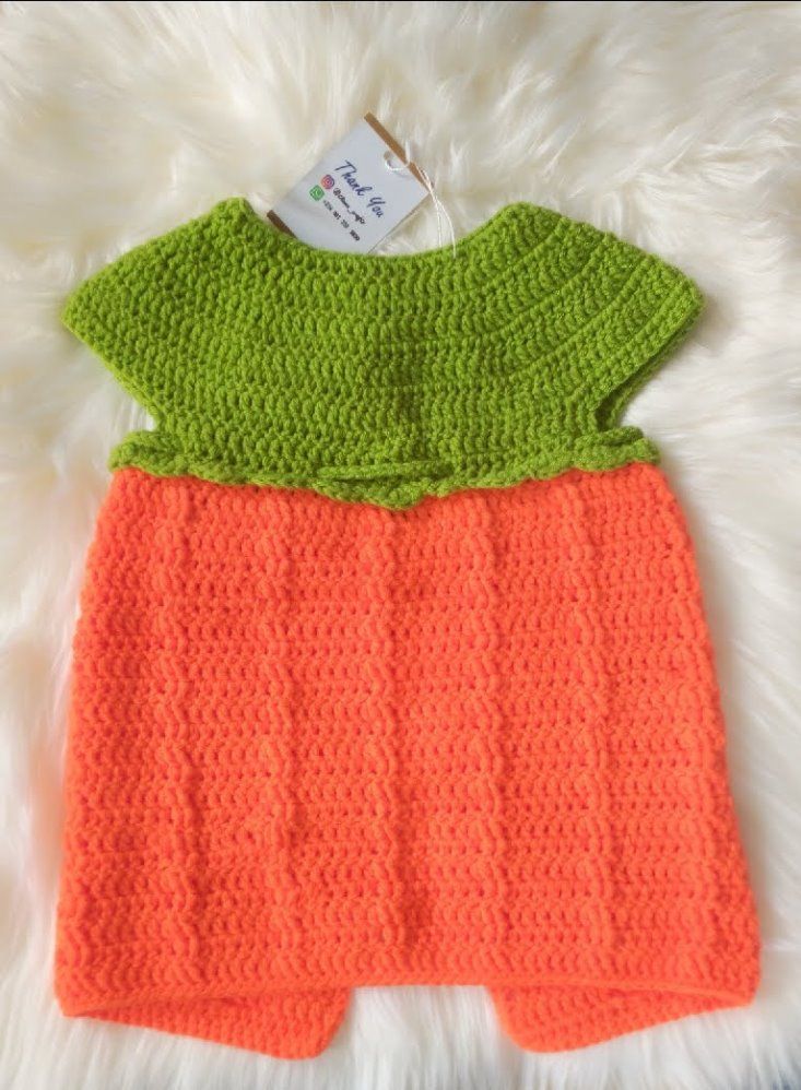 Short Sleeved Pumpkin Baby Sweater Vest