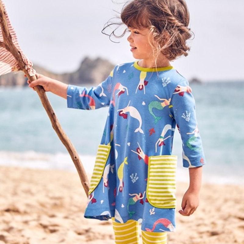 Girls' Long-Sleeved Cotton Dress Children's Clothing Children European And American Childr