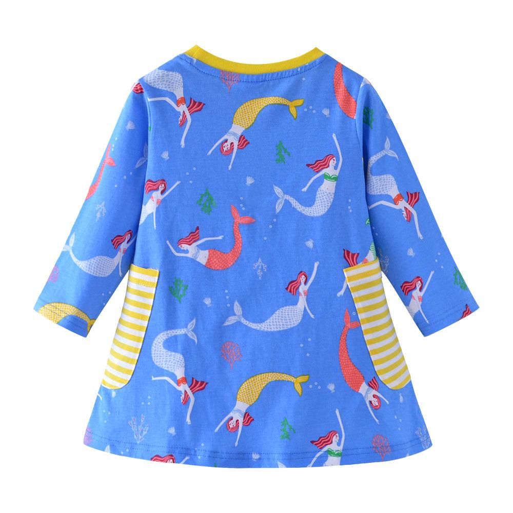 Girls' Long-Sleeved Cotton Dress Children's Clothing Children European And American Childr