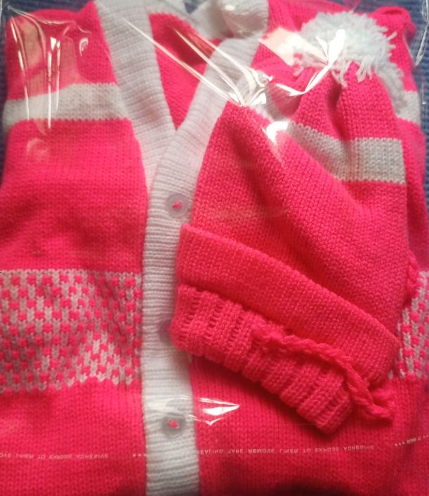Baby Girl Sweater+ Trouser + Cap