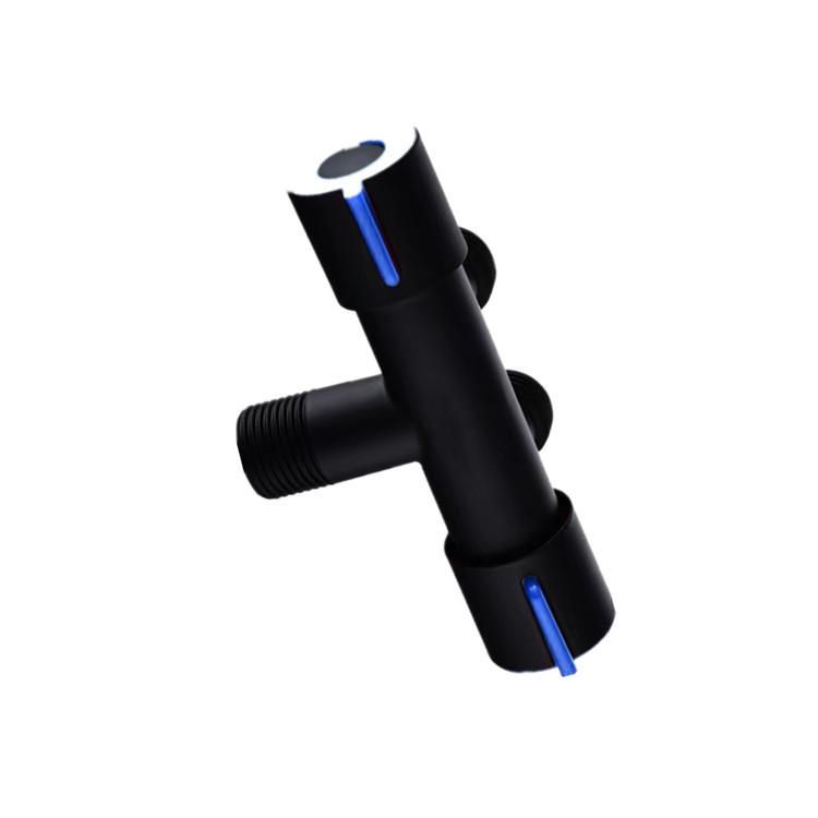 20mm Interface Toilet One In And Two Out Dual Use Angle Valve Black.