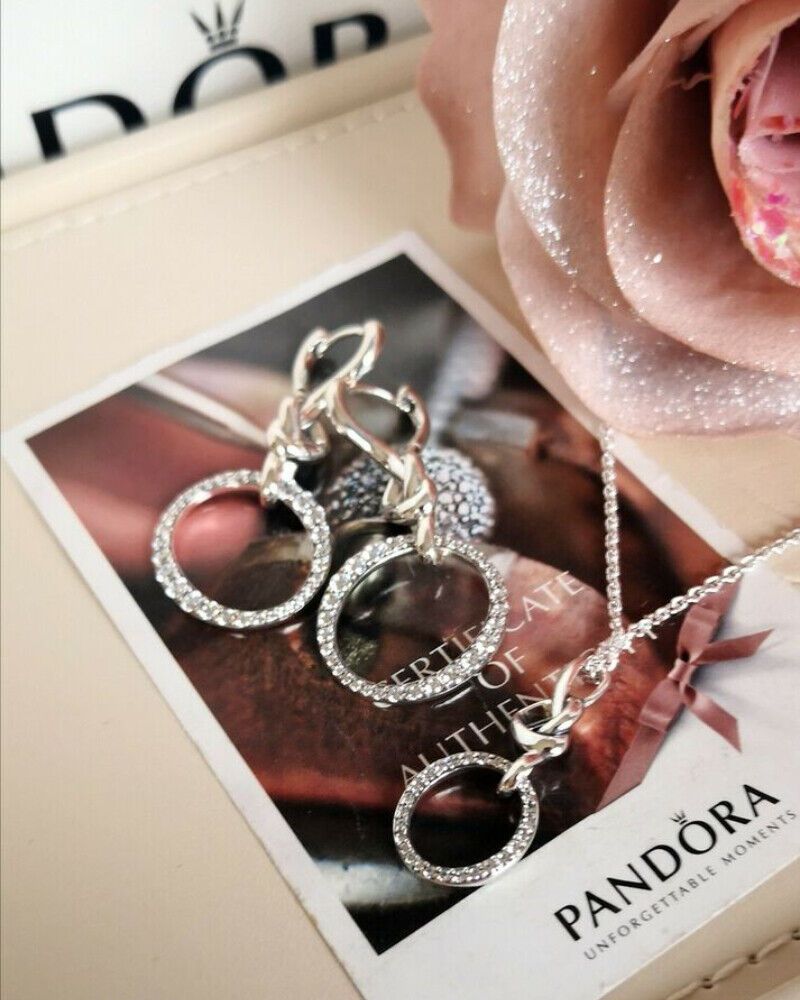 Rare Small Polka Dot Heart Necklace 60 Cm + Free Matching Pendant Earrings Gift